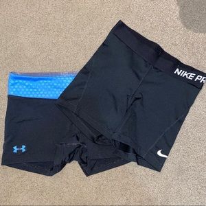 BUNDLE: Nike and under armour spandex S